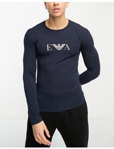 Emporio Armani - Bodywear - Top da casa a maniche lunghe blu navy