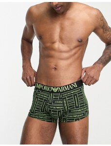 Emporio Armani - Bodywear - Boxer aderenti verdi con stampa del logo-Verde