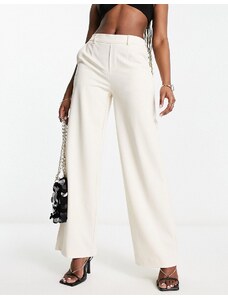 Object - Pantaloni a fondo ampio color sabbia in coordinato-Bianco