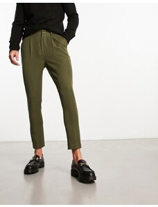 ASOS DESIGN - Pantaloni eleganti affusolati verde bosco