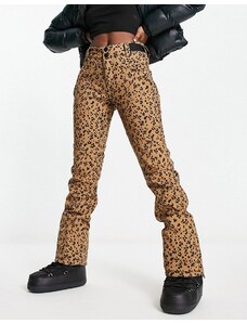 Protest - Angle - Pantaloni softshell da sci marrone leopardato-Brown