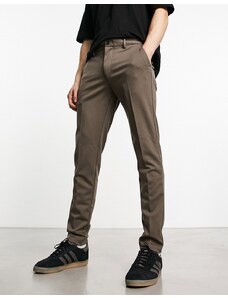 Jack & Jones Intelligence - Pantaloni eleganti slim in jersey marrone-Brown