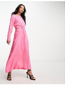 Closet London - Vestito midi con intreccio e cut-out rosa