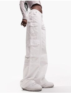 ASOS DESIGN - Ultimate - Jeans cargo bianchi-Bianco