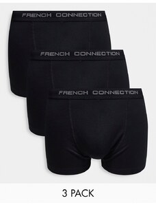 French Connection - Confezione da 3 boxer neri-Nero