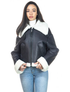 Leather Trend Marisol - Giacca Donna Nero in vero montone Shearling