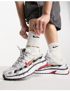 Nike - P-6000 - Sneakers unisex rosse e argentate-Argento