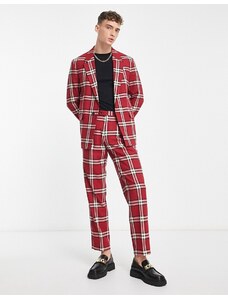 Viggo - Rabiot - Pantaloni da abito rossi a quadri-Rosso