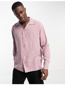 Selected Homme - Camicia a maniche lunghe rosa con rever