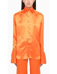 WOERA Camicia regolare arancio in seta