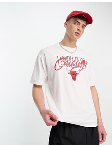 New Era - Chicago Bulls - T-shirt in rete bianca con scritta-Bianco