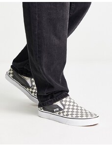 Vans Classic - Sneakers grigie senza lacci a scacchi-Grigio