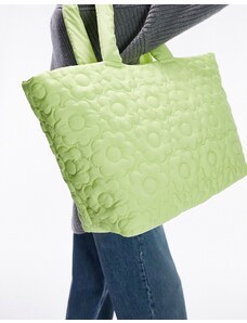 Topshop - Tate - Borsa shopping color lime con cuciture decorative-Verde
