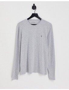 AllSaints - Tonic - T-shirt a maniche lunghe grigio mélange