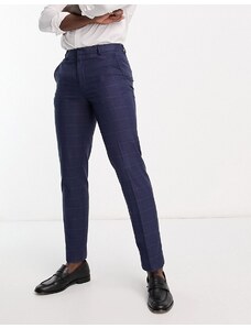 Ben Sherman - Pantaloni eleganti blu navy a quadri