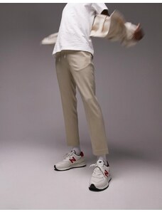 Topman - Pantaloni skinny eleganti color pietra con fascia in vita elasticizzata-Neutro