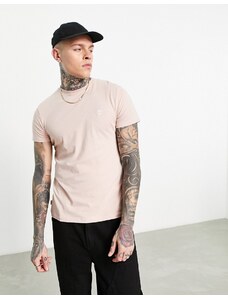 Timberland - Dunstan River - T-shirt slim rosa chiaro con logo piccolo