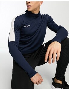 Nike Football - Academy Dri-FIT - Top da allenamento blu navy con pannelli e zip corta