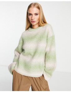& Other Stories - Maglione in misto lana bianco e verde a righe-Multicolore