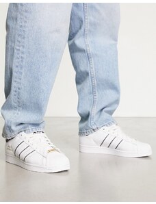 adidas Originals - Superstar - Sneakers bianche con strisce a contrasto-Bianco