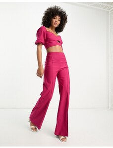 Vesper - Pantaloni color lampone in coordinato-Rosa