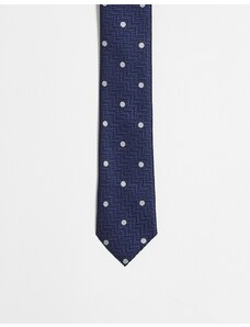 Harry Brown - Cravatta blu navy a pois