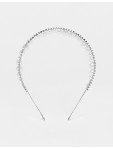 True Decadence - Cerchietto con tre fasce con perle sintetiche e strass-Argento