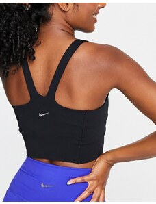 Nike Training Nike - Yoga Luxe - Crop top senza maniche nero in tessuto Dri-FIT