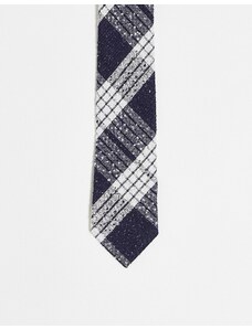 Harry Brown - Cravatta a quadri blu navy e bianchi