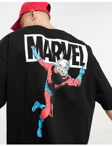 ASOS DESIGN - T-shirt oversize nera con stampa "Marvel Ant-Man" su licenza-Black