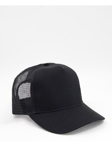 ASOS DESIGN - Cappellino trucker in cotone nero