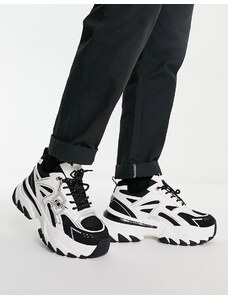 ASOS DESIGN - Chunky sneakers bianche e neri con pannelli metallizzati-Multicolore