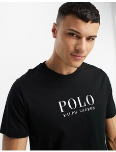 Polo Ralph Lauren - T-shirt da casa nera con logo con scritta sul petto-Black