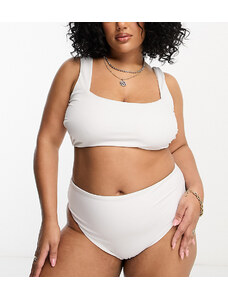 ASOS Curve ASOS DESIGN Curve - Mix and Match - Crop top bikini con scollo squadrato bianco