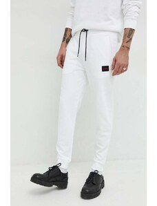 HUGO pantaloni da jogging in cotone colore bianco