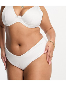 ASOS Curve ASOS DESIGN Curve - Mix and Match - Slip bikini a vita bassa bianchi con taglio a V pronunciato sul davanti-Bianco