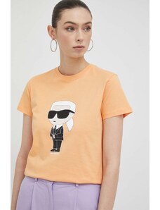Karl Lagerfeld t-shirt in cotone donna colore arancione