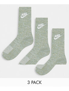 Nike - Confezione da 2 paia di calzini verde mélange