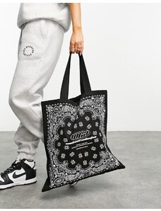 ASOS - Weekend Collective - Maxi borsa in tela con stampa bandana-Blu