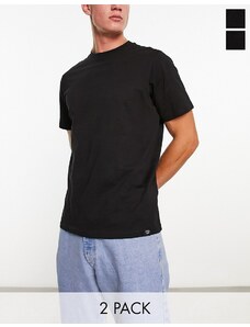 Pull&Bear - Confezione da 2 T-shirt nere basic-Black