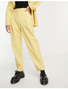 Monki - Pantaloni affusolati giallo gessato in coordinato