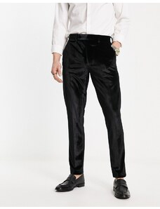 ASOS DESIGN - Pantaloni eleganti skinny neri in velluto-Black