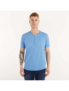 Sun68 t-shirt serafino tessuto azzurro