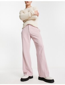 ASOS DESIGN - Pantaloni eleganti a zampa rosa