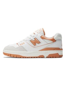 New Balance - 550 - Sneakers bianche e arancioni-Bianco