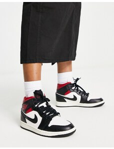 Jordan - AJ1 - Sneakers alte nere e rosse-Nero