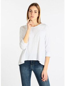 Wendy Trendy T-shirt Manica Lunga Donna In Cotone Bianco Taglia Unica