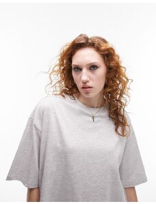 Topshop - T-shirt oversize grigio mélange