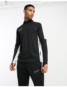 Nike Football - Academy Dri-FIT - Top da allenamento nero con pannelli e zip corta-Black