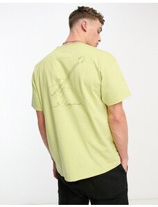 Pretty Green - Linear Guitar - T-shirt comoda verde chiaro con stampa sul retro